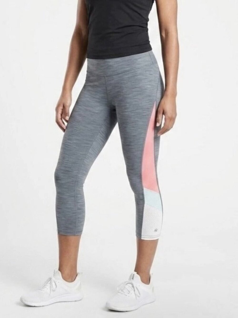 Tangerine Women's Capri Leggings Size S Gray Colorblock Athletic Yoga Active